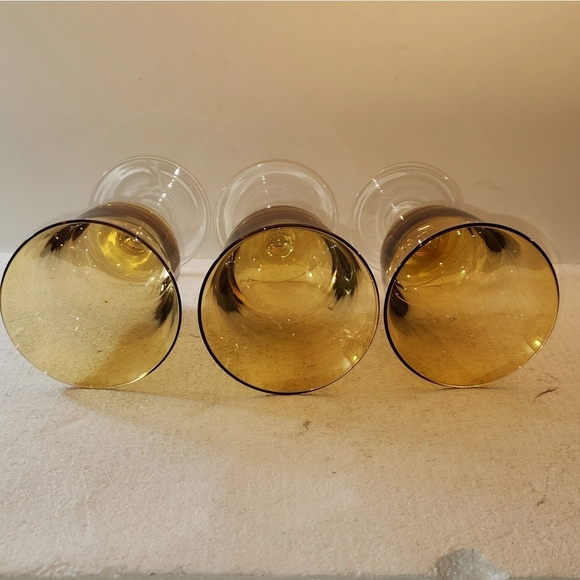 Set of Amber Wine Glasses